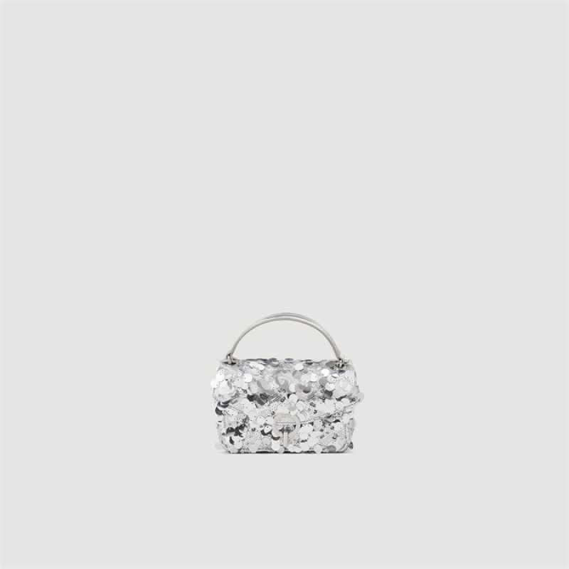 Sandro Mini Yza disco bag Silver | SN-SDO64898