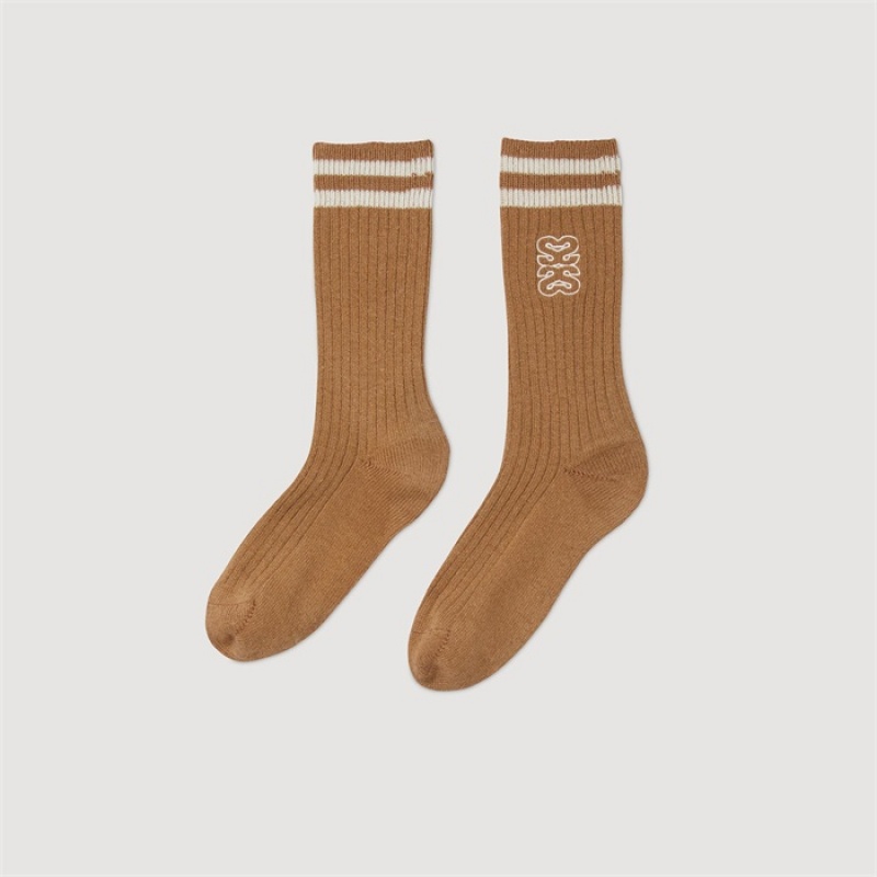 Sandro Multi S socks Camel | SN-SDO64999