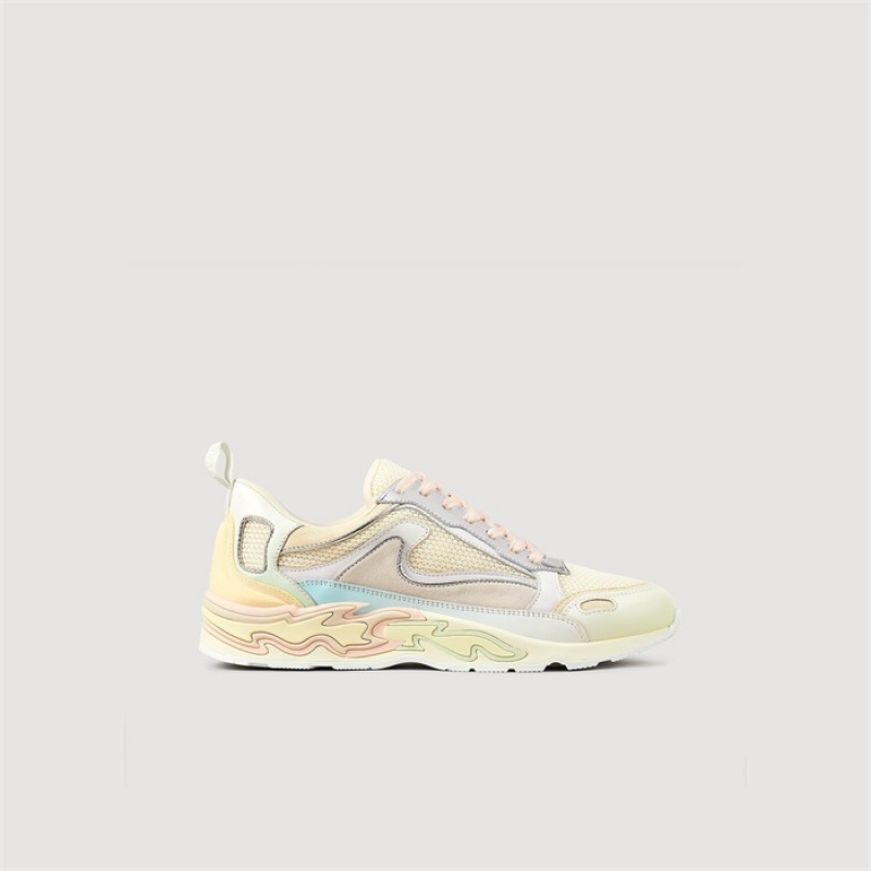 Sandro Multicoloured Flame trainers Light Pink | SN-SDO64959