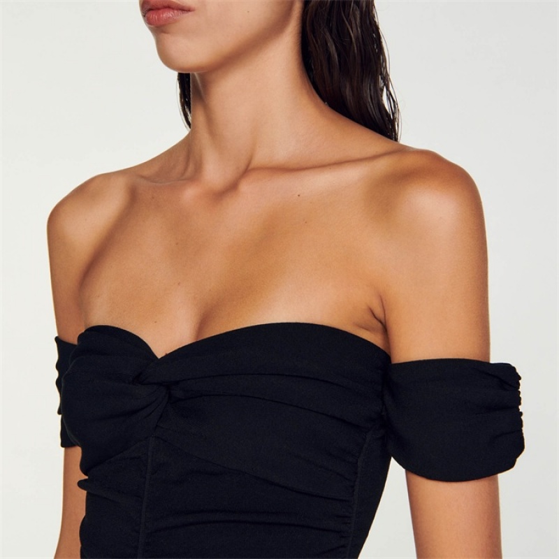 Sandro Open-shoulder bodysuit Black | SN-SDO64367