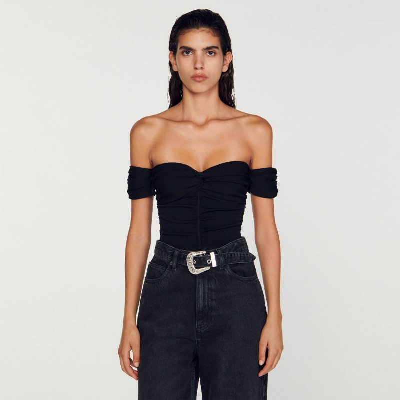 Sandro Open-shoulder bodysuit Black | SN-SDO64367