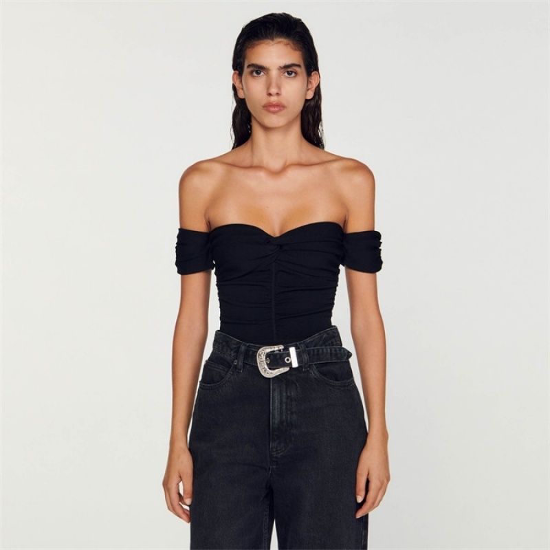 Sandro Open-shoulder bodysuit Black | SN-SDO64631