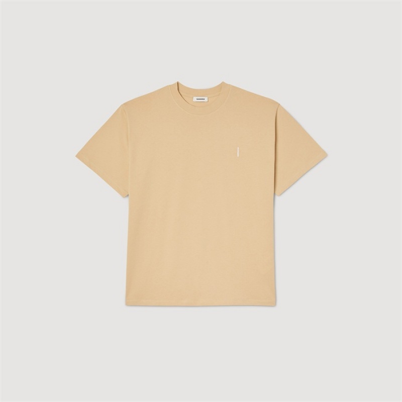 Sandro Oversized T-shirt Beige | SN-SDO65098