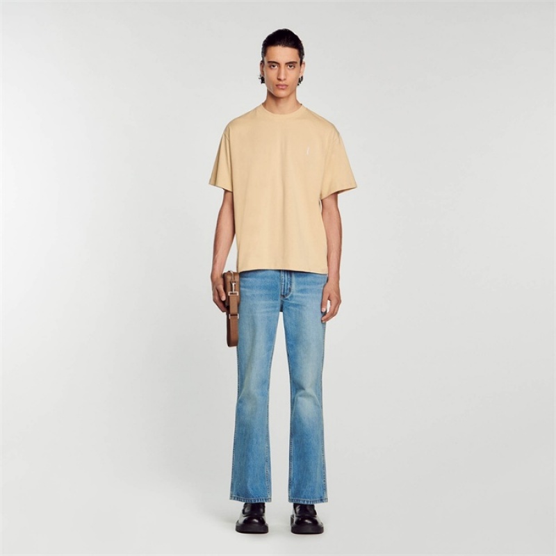 Sandro Oversized T-shirt Beige | SN-SDO65098