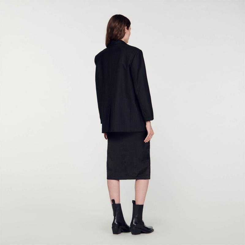 Sandro Oversized blazer Black / Grey | SN-SDO64456