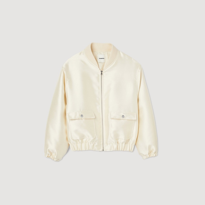 Sandro Oversized bomber jacket Beige | SN-SDO64451