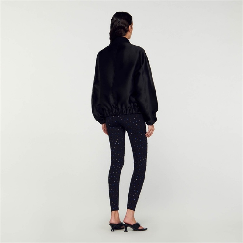 Sandro Oversized bomber jacket Black | SN-SDO64450