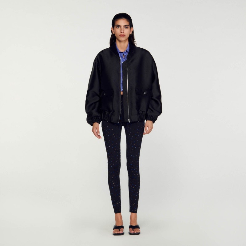 Sandro Oversized bomber jacket Black | SN-SDO64450