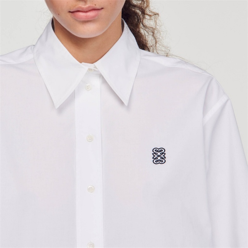 Sandro Oversized cotton shirt White | SN-SDO64334