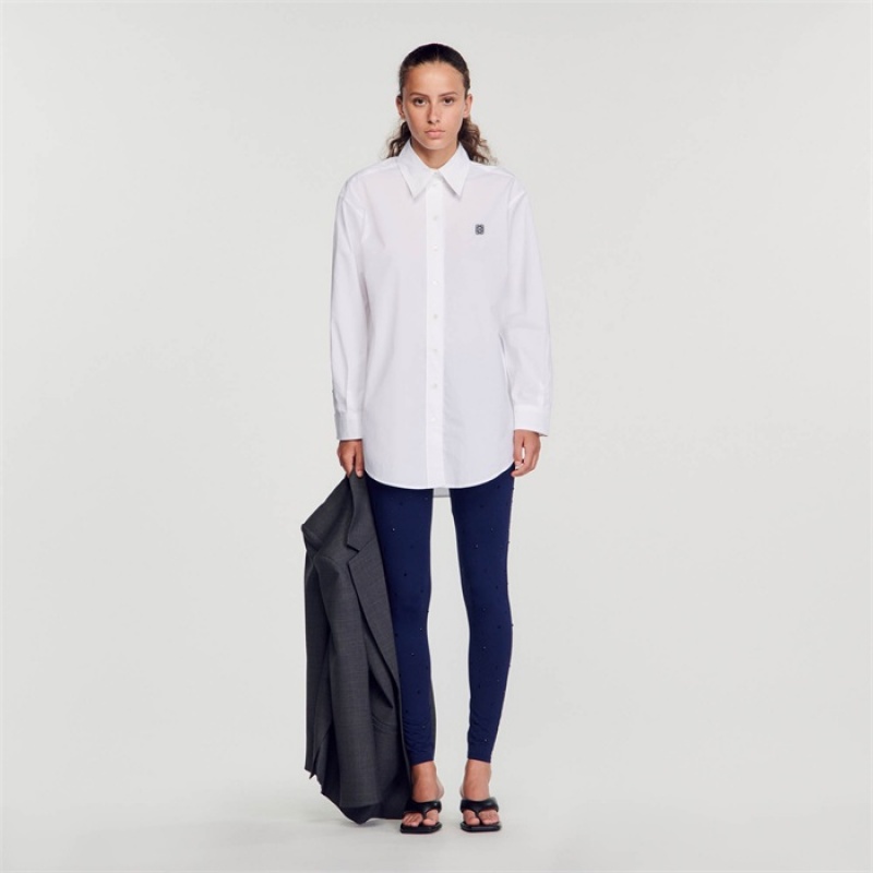 Sandro Oversized cotton shirt White | SN-SDO64334