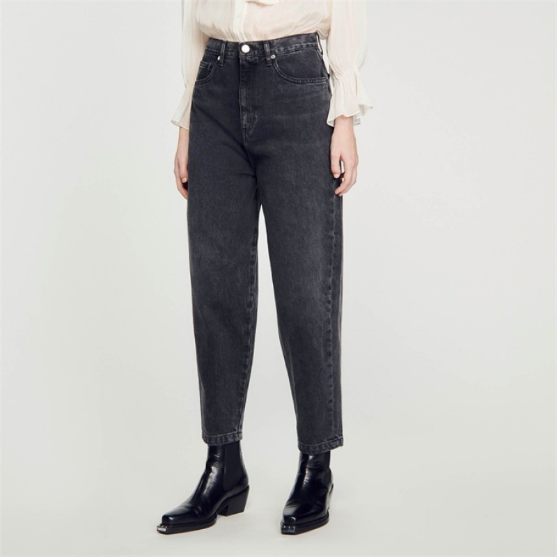 Sandro Oversized frayed jeans Black | SN-SDO64822