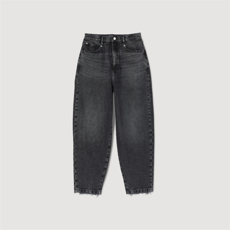 Sandro Oversized frayed jeans Black | SN-SDO64822