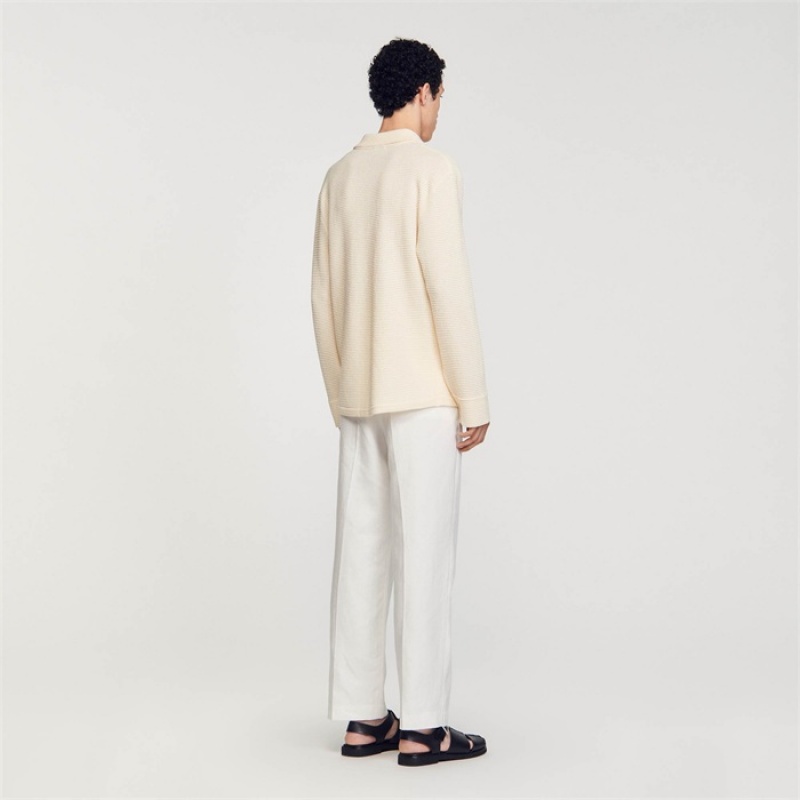 Sandro Oversized knit shirt Beige | SN-SDO65296