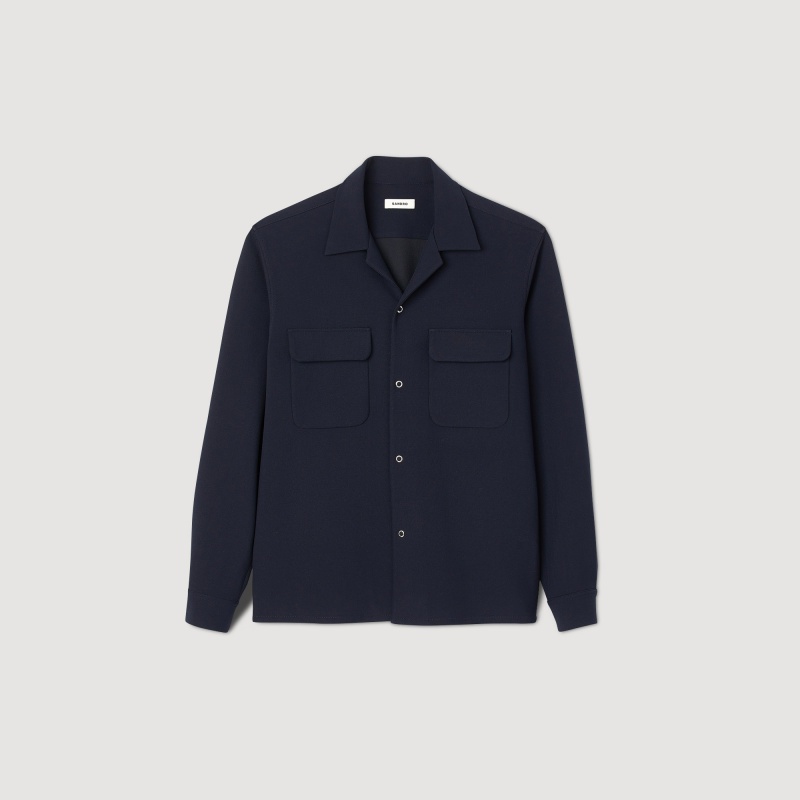 Sandro Oversized shirt Navy Blue | SN-SDO65051