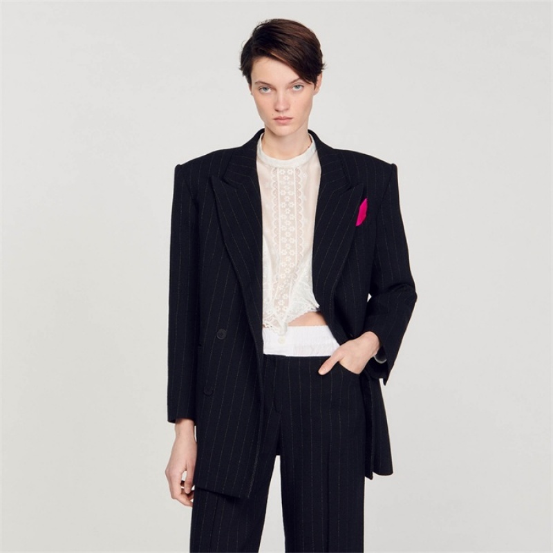 Sandro Oversized suit jacket Black | SN-SDO64488