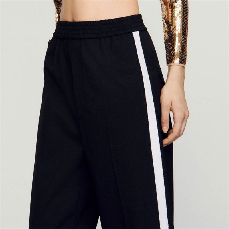 Sandro Pants with side stripes Black | SN-SDO64752