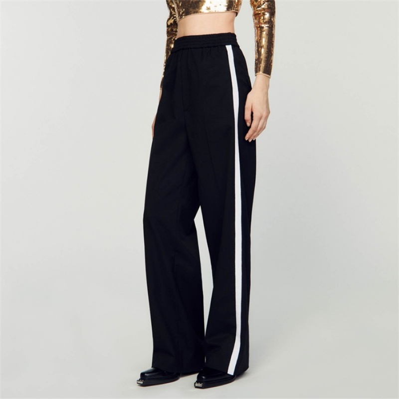 Sandro Pants with side stripes Black | SN-SDO64752