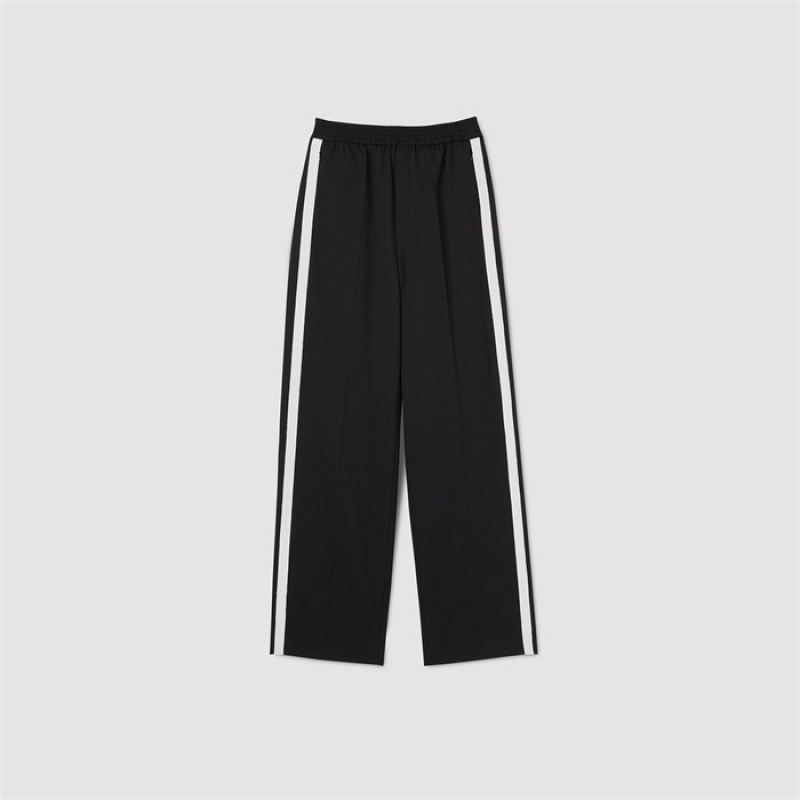 Sandro Pants with side stripes Black | SN-SDO64752