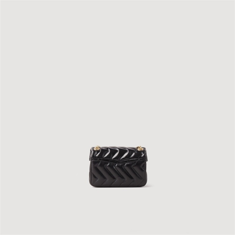 Sandro Plain leather Yza Mini Bag Black | SN-SDO64862