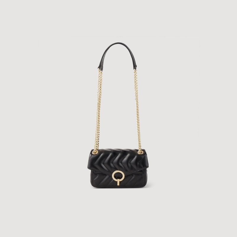 Sandro Plain leather Yza Mini Bag Black | SN-SDO64862