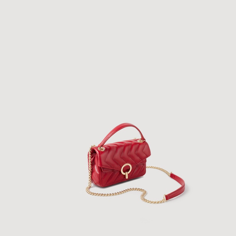 Sandro Plain leather Yza Mini Bag Red | SN-SDO64850