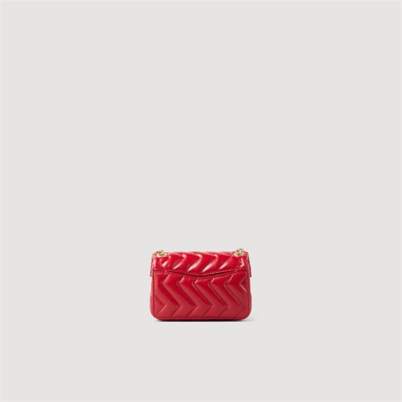 Sandro Plain leather Yza Mini Bag Red | SN-SDO64850