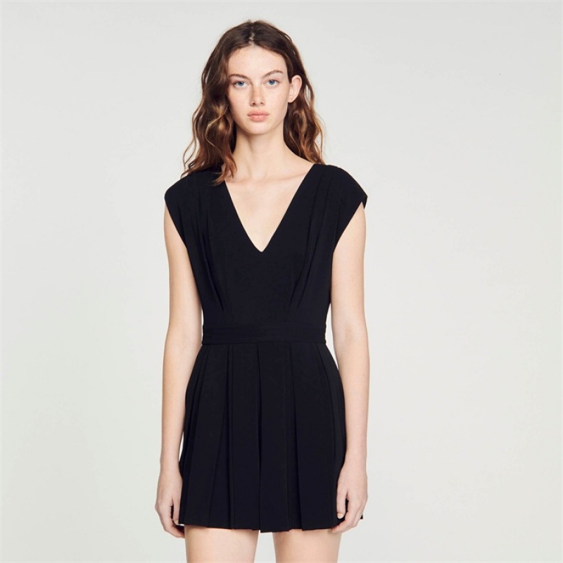 Sandro Pleated playsuit Black | SN-SDO64838