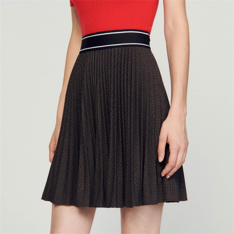 Sandro Pleated skirt Brown | SN-SDO64698