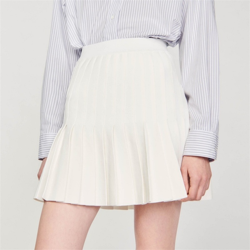 Sandro Pleated skirt White | SN-SDO64731