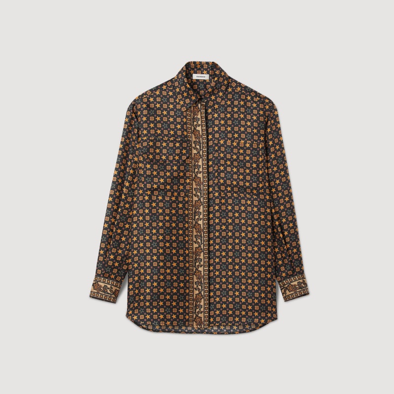 Sandro Printed shirt Black | SN-SDO64327