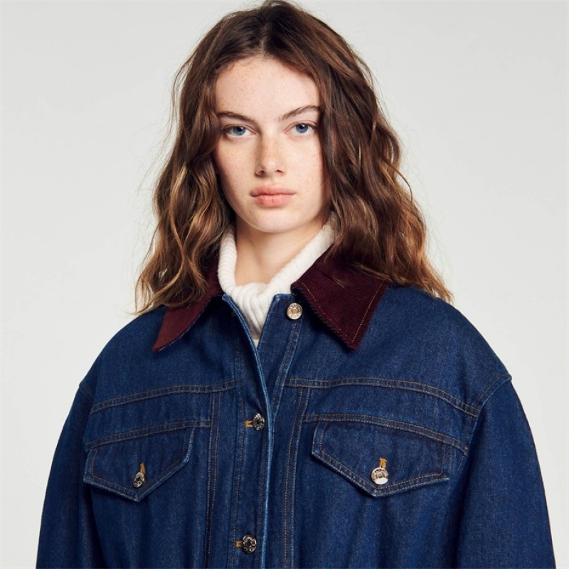 Sandro Reversible denim jacket Blue | SN-SDO64472