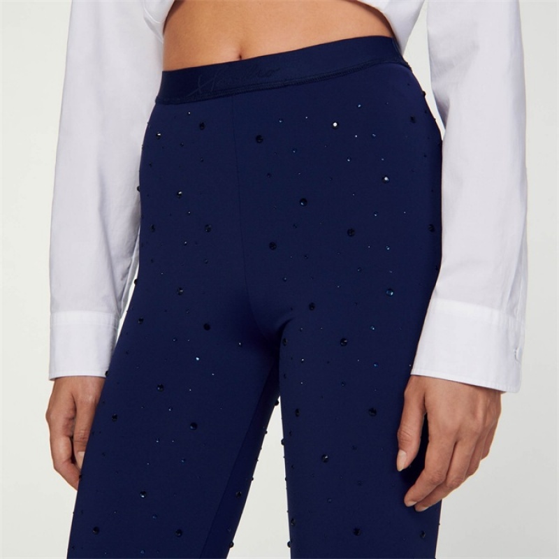 Sandro Rhinestone leggings Deep Blue | SN-SDO64757