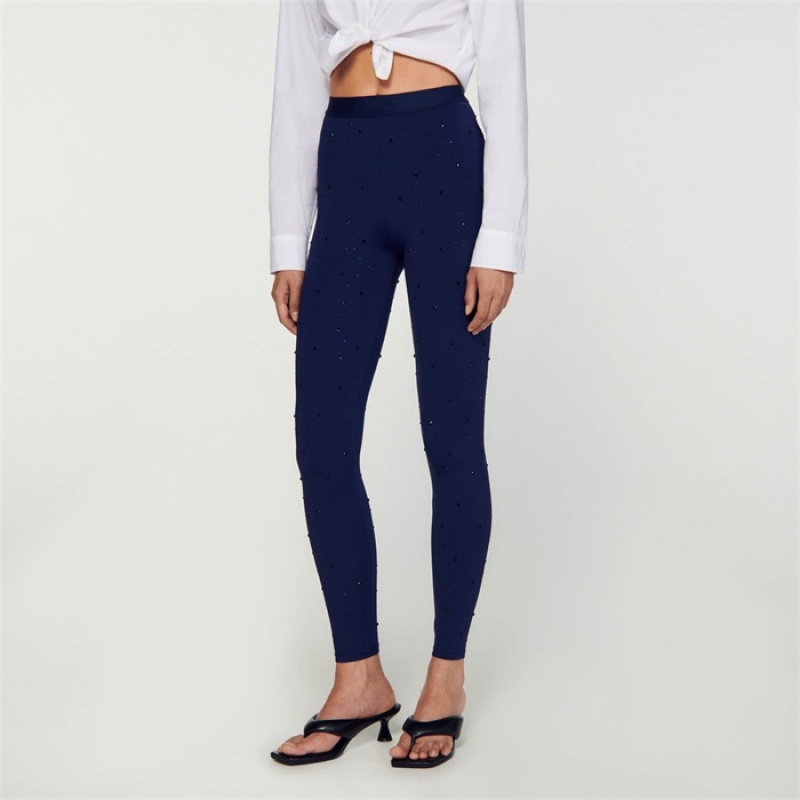 Sandro Rhinestone leggings Deep Blue | SN-SDO64757