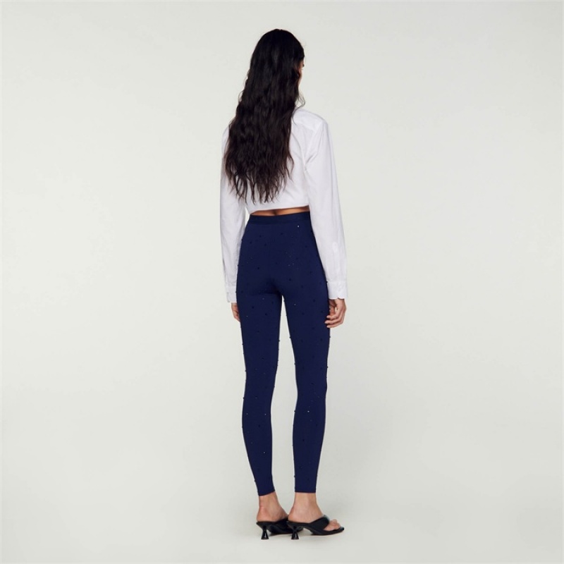 Sandro Rhinestone leggings Deep Blue | SN-SDO64757