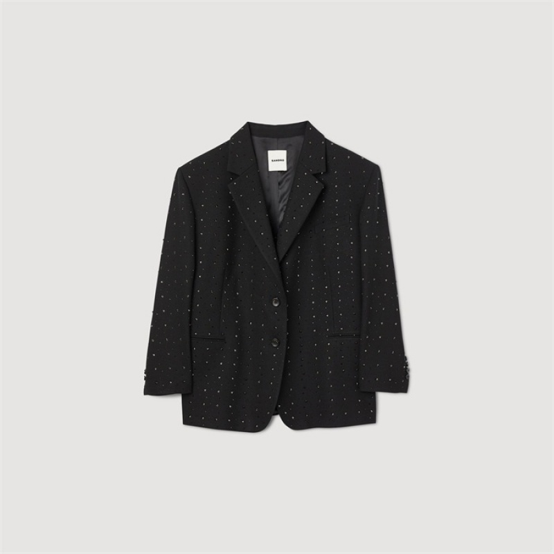 Sandro Rhinestone suit jacket Black | SN-SDO64438