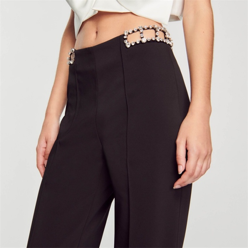 Sandro Rhinestone trousers Black | SN-SDO64758