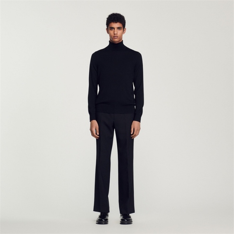 Sandro Roll neck wool sweater Black | SN-SDO65285