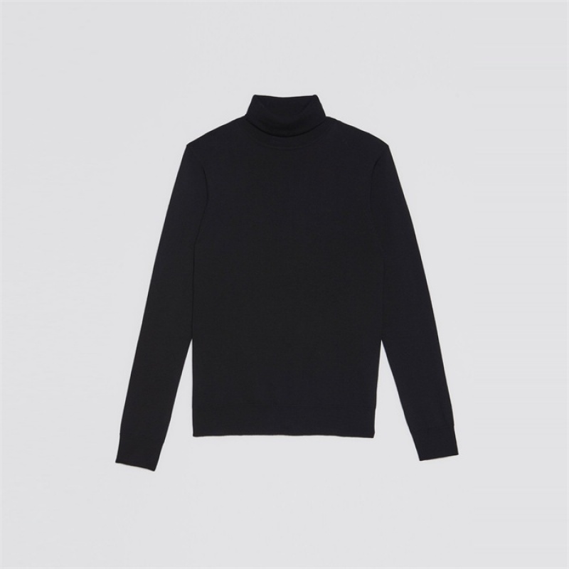 Sandro Roll neck wool sweater Black | SN-SDO65285