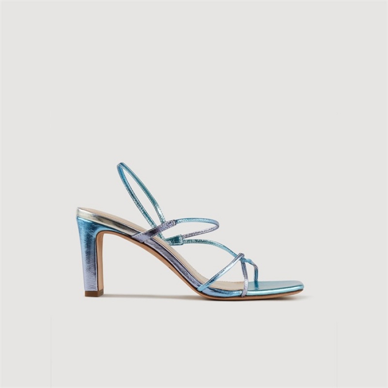 Sandro Sandals with thin straps Blue / Silver | SN-SDO64948