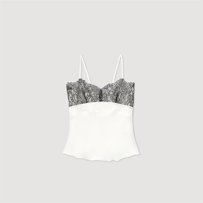 Sandro Satin-finish camisole White | SN-SDO64314