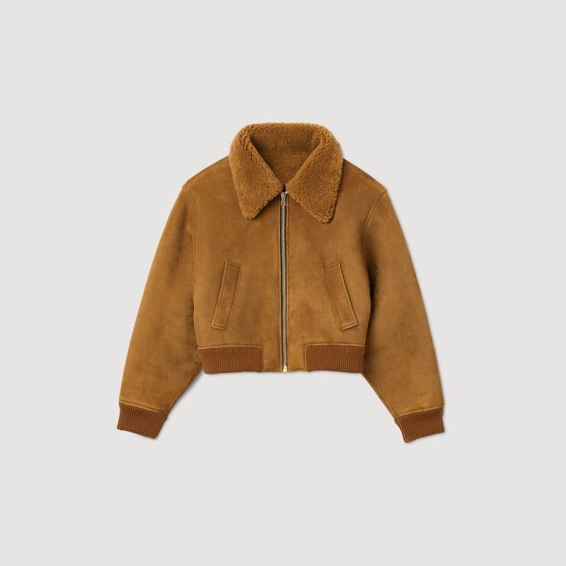 Sandro Shearling bomber Camel | SN-SDO64512