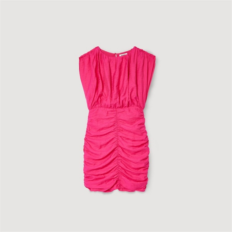 Sandro Short draped dress Fushia | SN-SDO64262