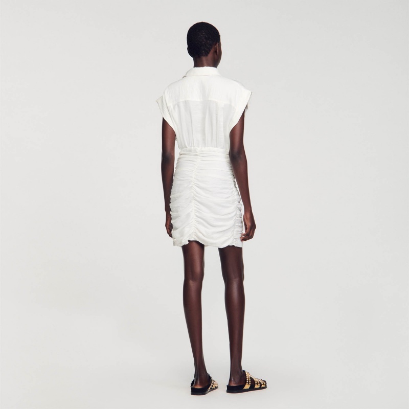 Sandro Short draped dress White | SN-SDO64279