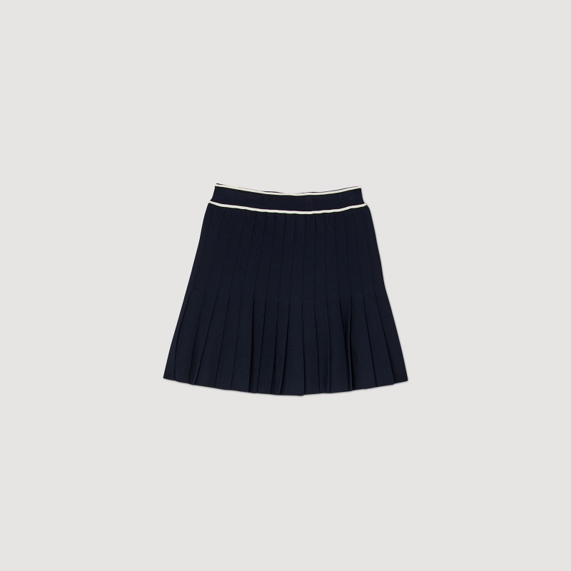 Sandro Short pleated skirt Deep Blue | SN-SDO64740