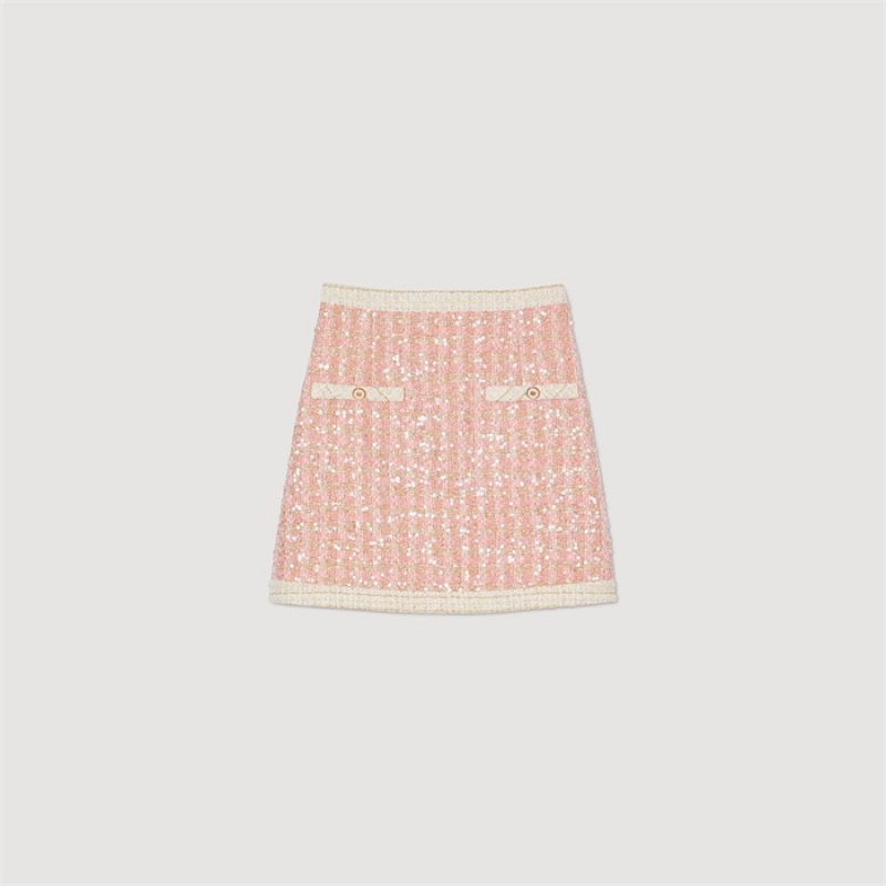 Sandro Short tweed skirt Pink | SN-SDO64732