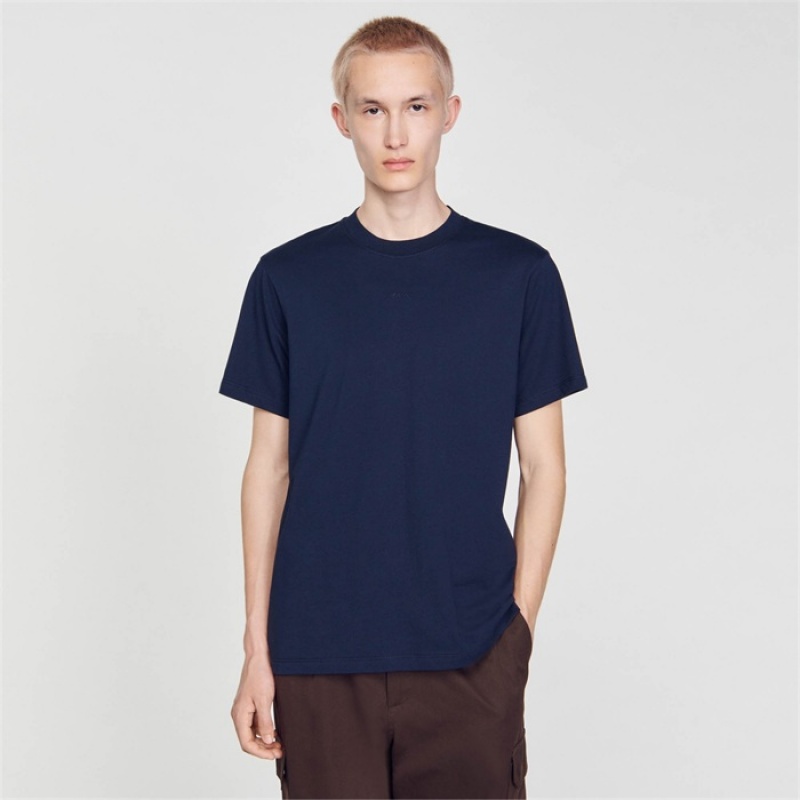 Sandro Short-sleeved T-shirt Navy Blue | SN-SDO65125