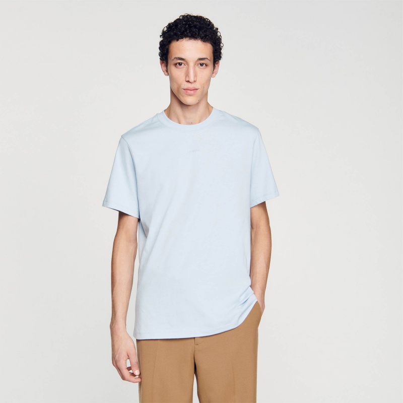 Sandro Short-sleeved T-shirt Sky Blue | SN-SDO65126