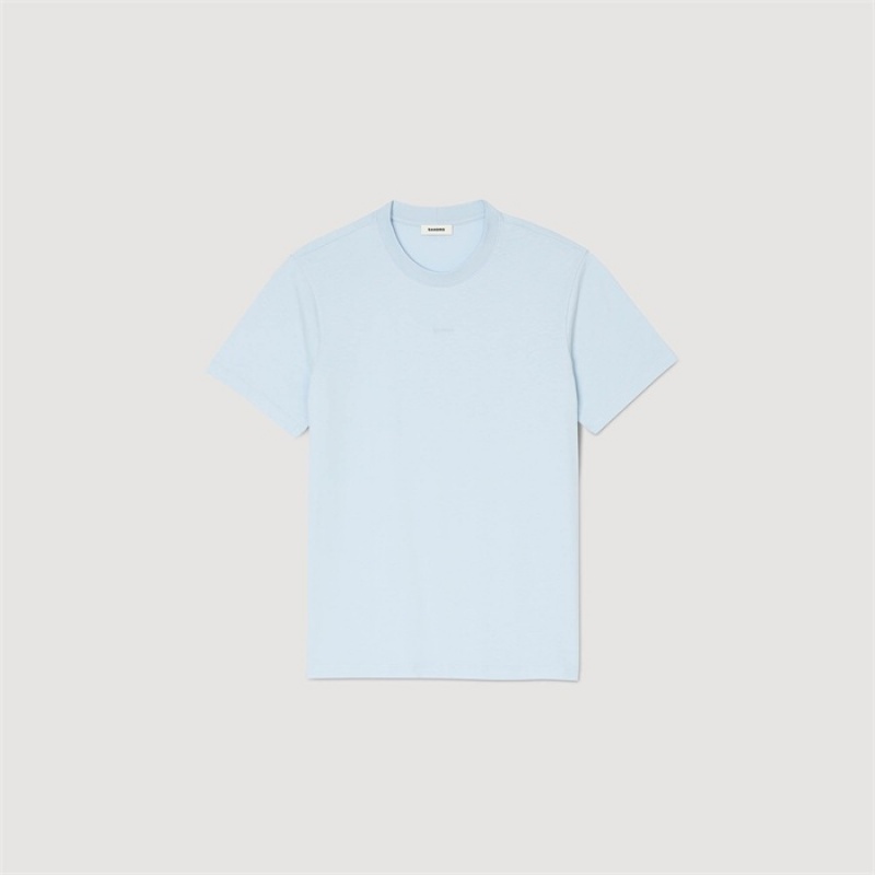 Sandro Short-sleeved T-shirt Sky Blue | SN-SDO65126