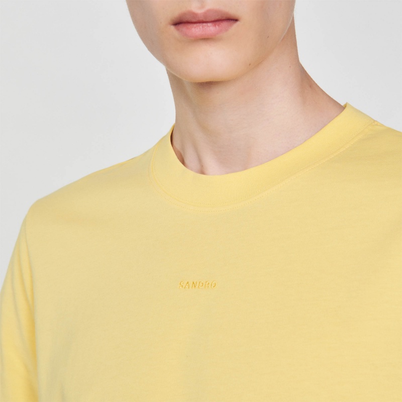 Sandro Short-sleeved T-shirt Yellow Lemon | SN-SDO65128