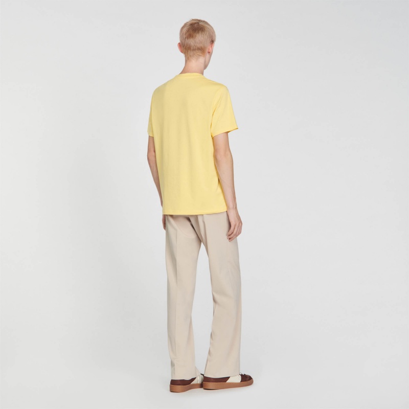 Sandro Short-sleeved T-shirt Yellow Lemon | SN-SDO65128